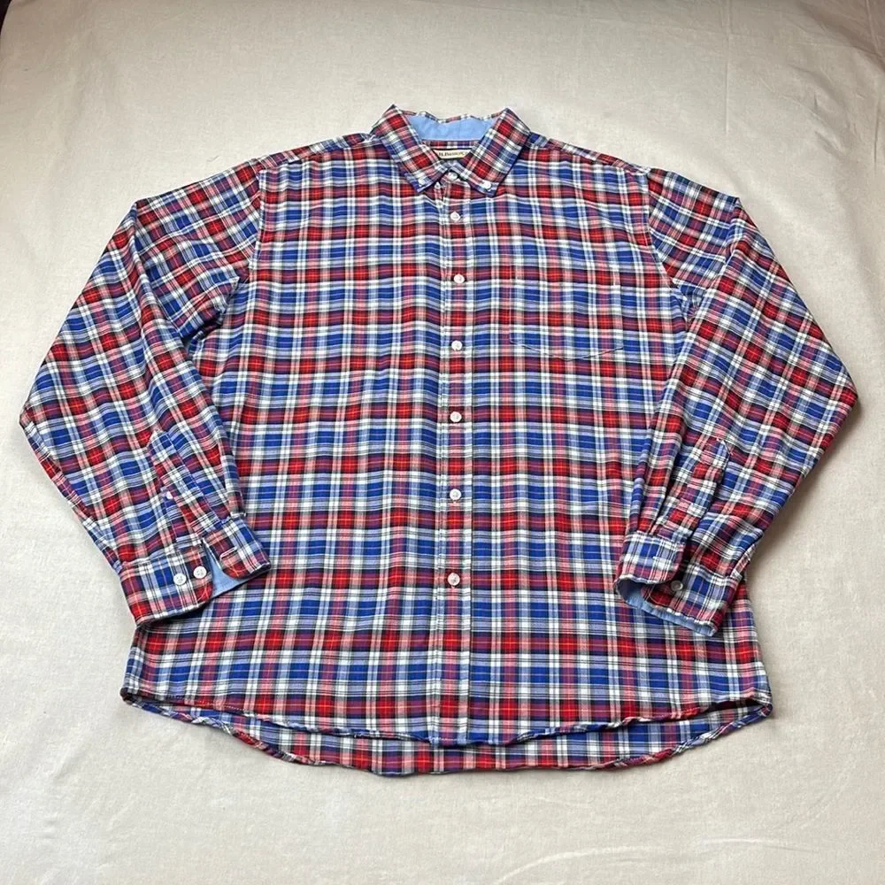 G.H. Bass Shirt Mens Large L Plaid‎ Long Sleeve Button Down Collar Shirt